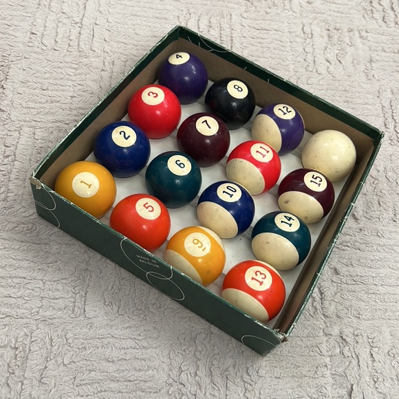 Vintage Aramith Billard Set Pool Balls Phenolic 2 1/4" Made in Belgium Orgnl Box - Picture 6 of 16